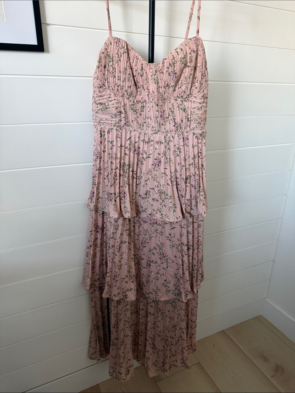 Lulus Women’s Tiered Floral Maxi Dress - Pink